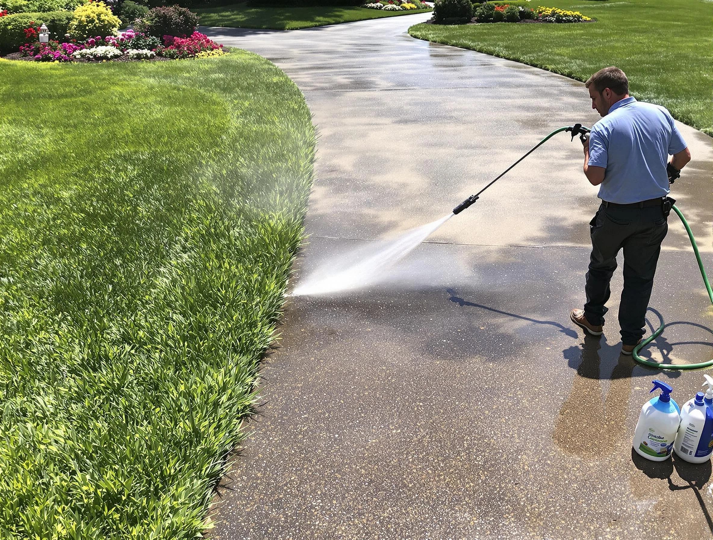 Before and after pressure washing by Garfield Heights Power Washing in Garfield Heights